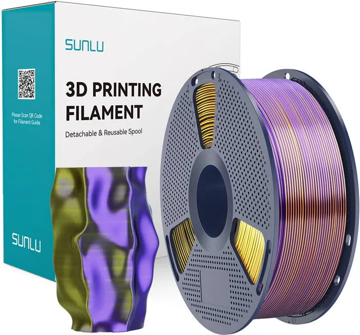 Sunlu Sunlu Filament PLA+ Silk Tri-Color Black Gold Purple