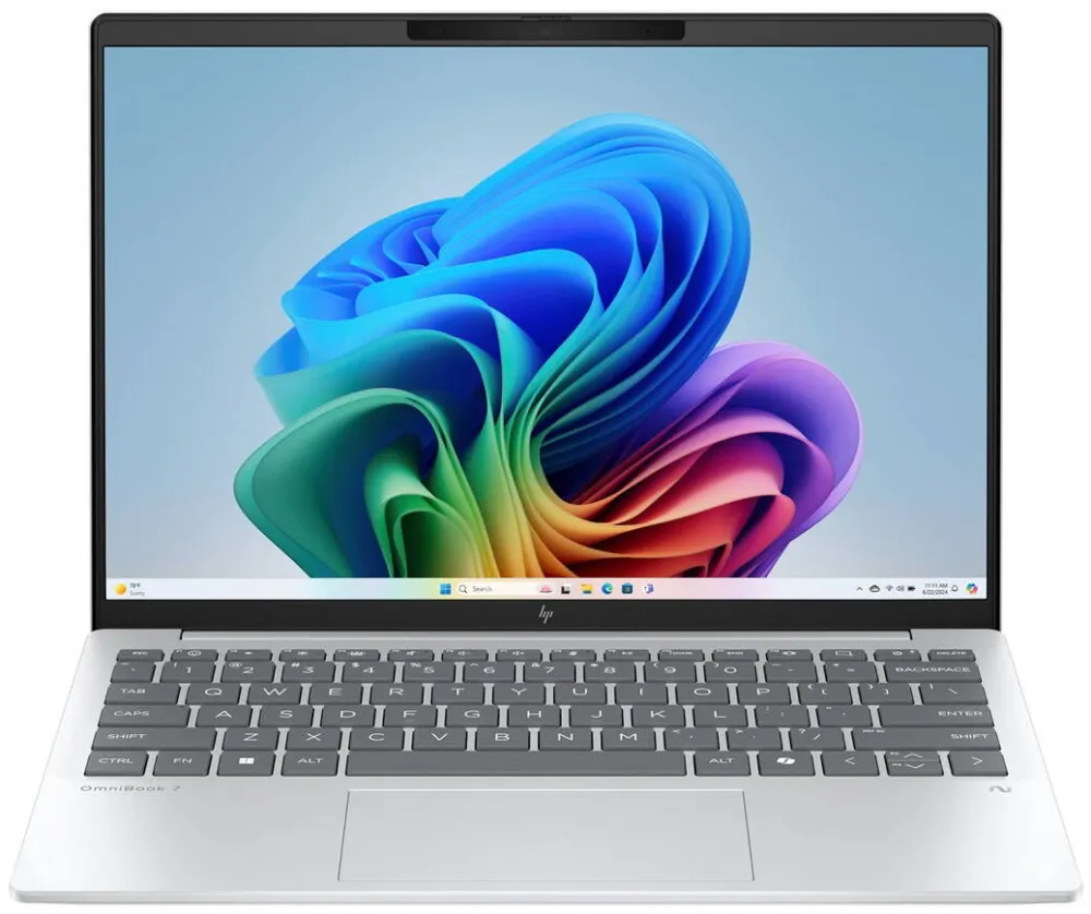 Laptop HP OmniBook 7 Aero 13-bg1218nw  Ryzen 5 AI 340 13"WQXGA IPS 400nits AG 16GB  LPDDR5x-7500 SSD512 Radeon 840M Cam 5Mpx IR 43Wh Win11 Aluminium Ice Silver 2Y