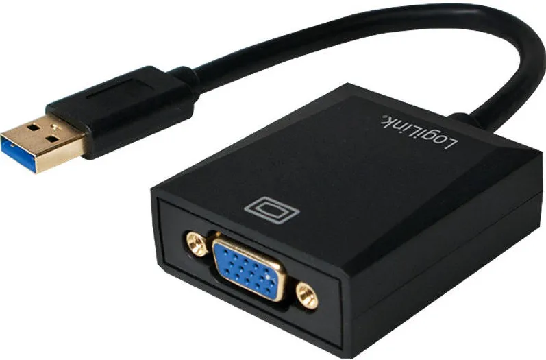 Adaptor Logilink 1x USB 3.0 Male - 1x VGA Female Black