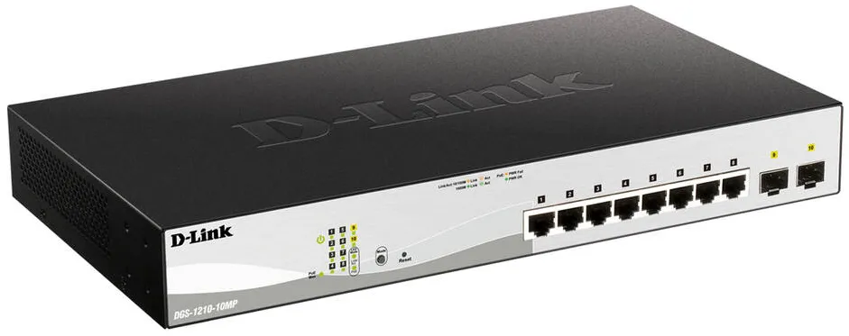 Switch DLINK 10-Port Gigabit PoE+ Smart Switch inc. 2 SFP Ports POE budget 130W