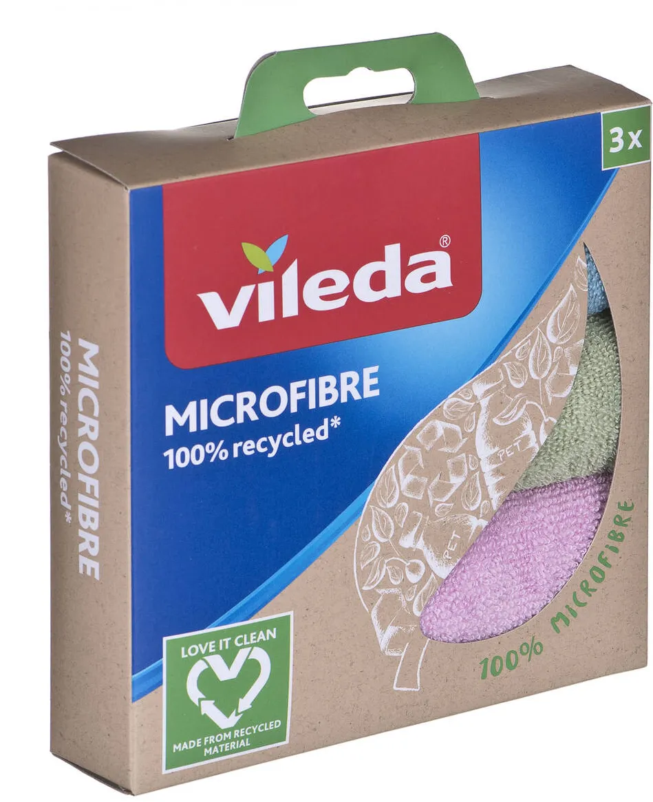 VILEDA Panza din microfibra VILEDA 100% reciclata 3 buc.