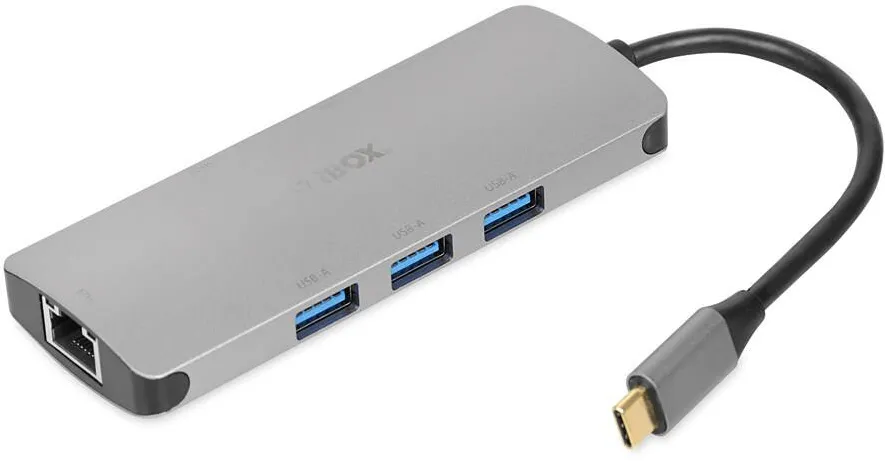 Hub USB IBOX IUH3RJ4K dock USB 3.2 Gen 1 Silver