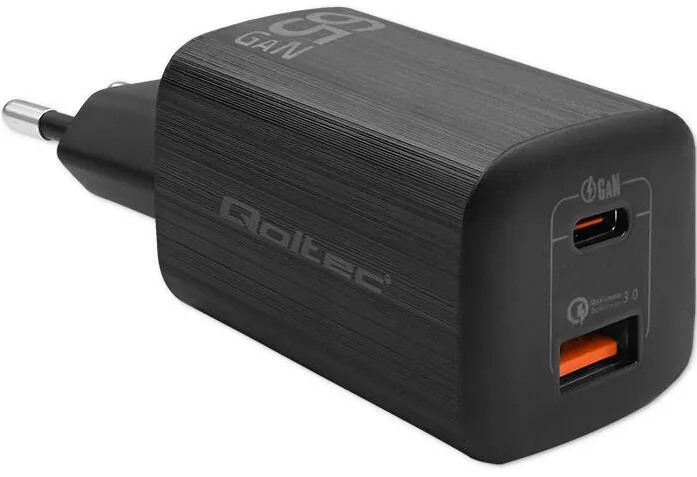 QOLTEC Qoltec 50766 mobile device charger Laptop, Portable gaming console, Power bank, Smartphone, Smartwatch, Tablet Black AC Fast charging Indoor