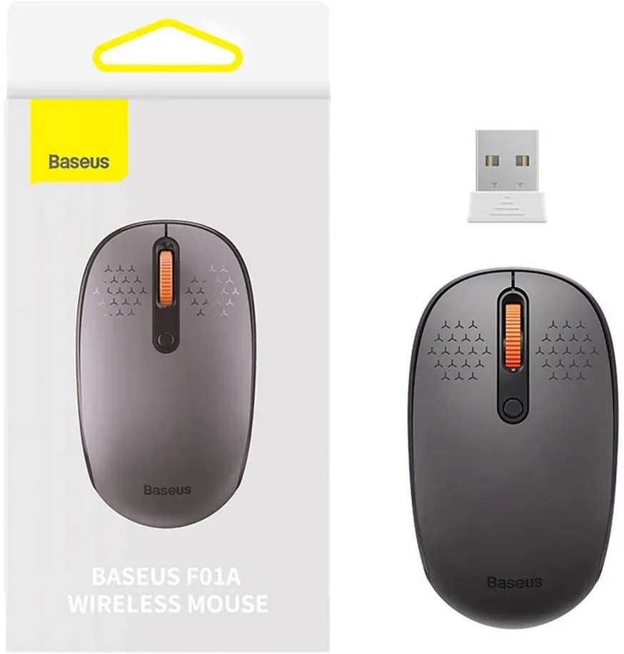 Mouse Baseus MOUSE Baseus, wireless 2.4GHz, optic,3/1 butoane/scroll, 800/1200/1600DPI, raza 10-20m, gri