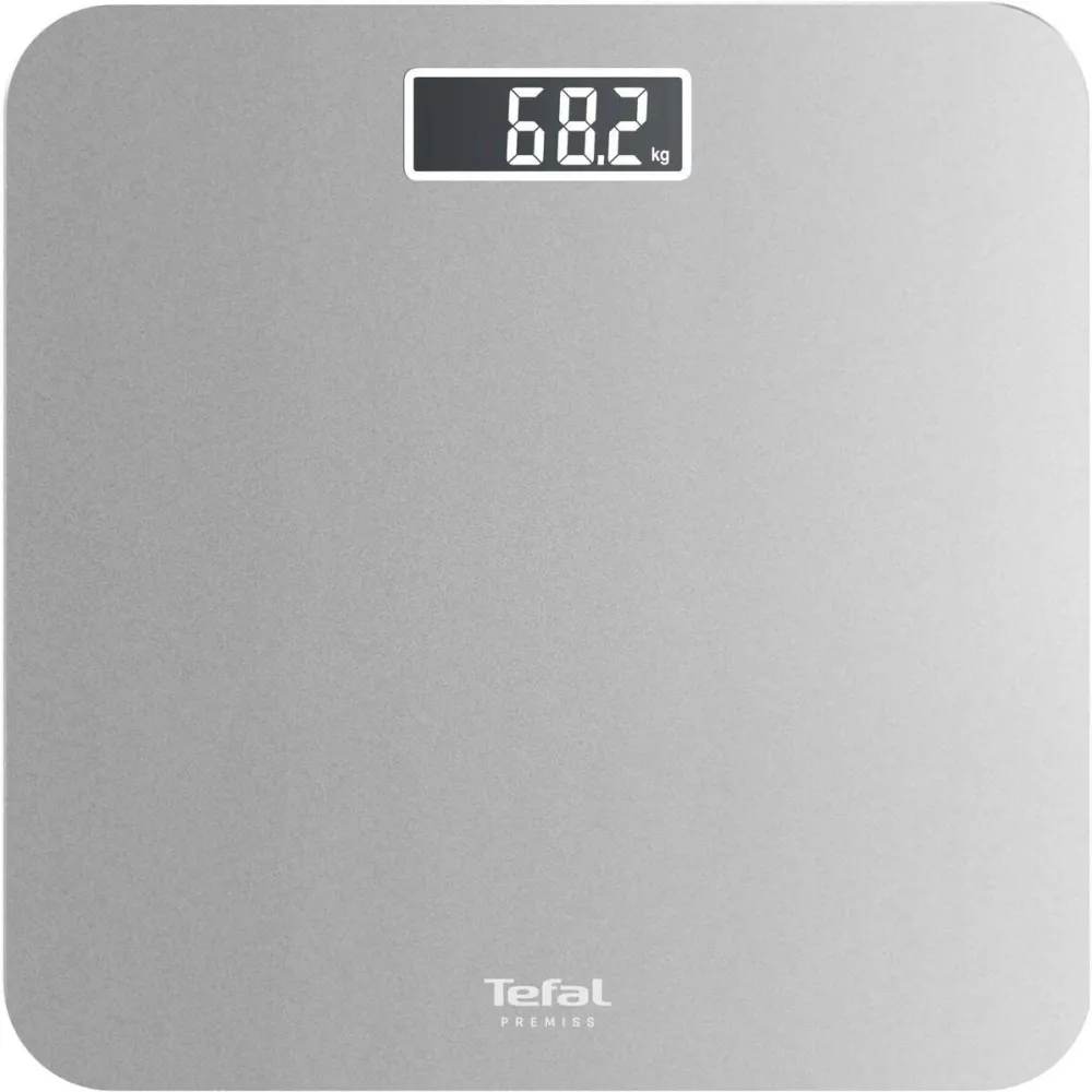 TEFAL Cantar de baie Tefal Premiss PP1801V0, greutate maxima 160 kg, pornire & oprire automata, suprafata de sticla securizata, baterii incluse, argintiu