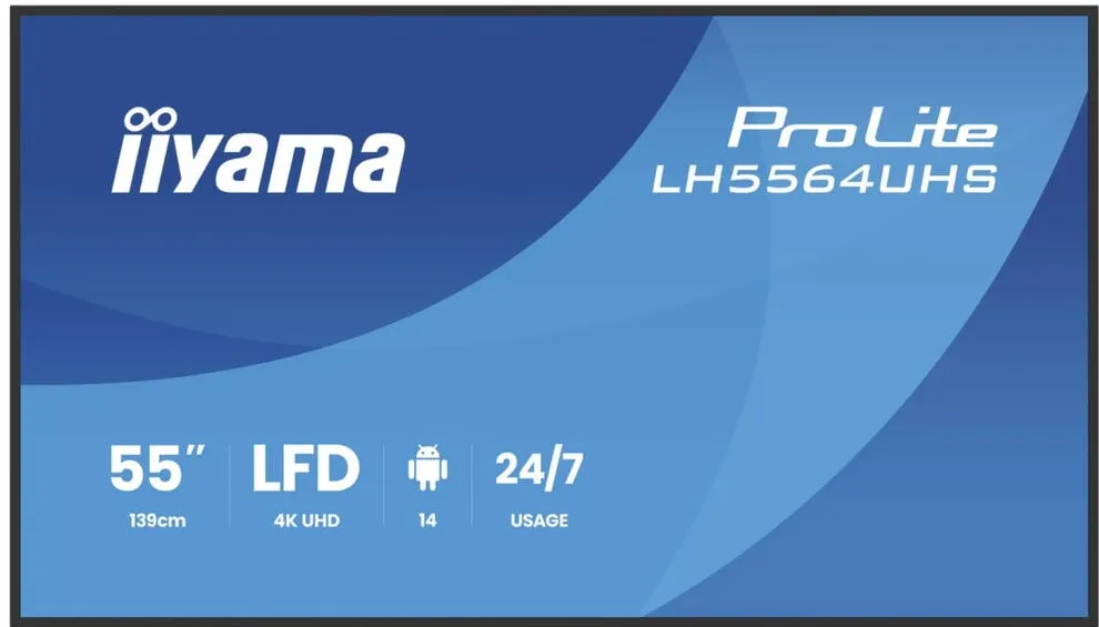 Display Profesional IIyama 139.0cm(55") LH5564UHS-B1AG 16:9 2xHDMI+USB-C 4K (Speditionsversand)