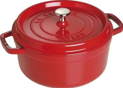 Staub Round Cocotte, 24cm Cherry Red, Cast Iron