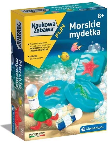 Jucarie Educationala Clementoni Set de artizanat, Clementoni, Morskie mydelka, 4 forme, colorat, pentru copii 8ani+