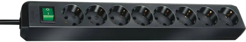 Brennenstuhl Priza / Prelungitor ECO-Line 8 fold black 3m + switch