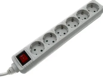 HAMA Power Strip, 6-Way, Switch, 5 m, white