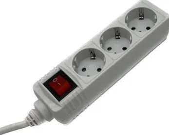 HAMA Power Strip, 3-Way, Switch, 1.4 m, white