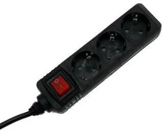HAMA Power Strip, 3-Way, Switch, 1.4 m, black