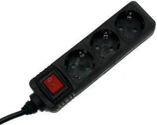 HAMA Power Strip, 3-Way, Switch, 5 m, black