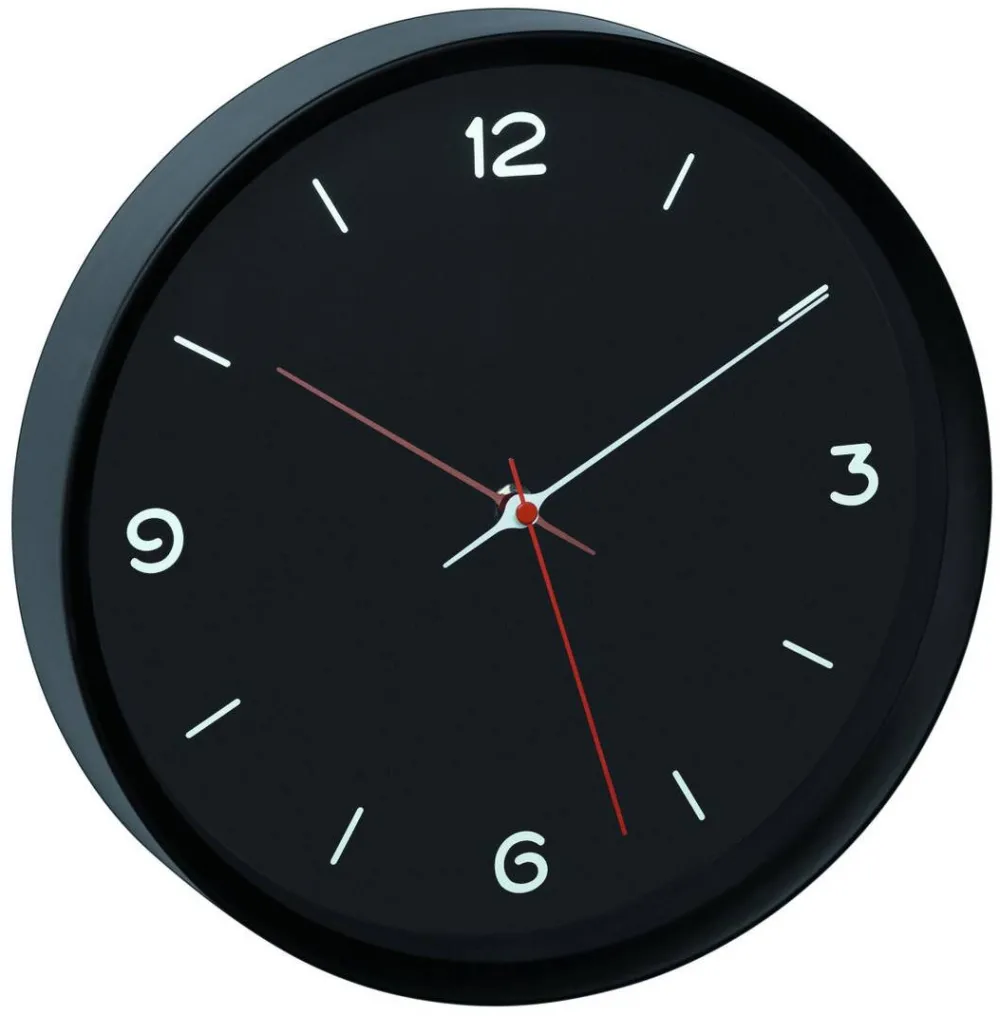TFA Ceas silentios de perete, analog, negru, monocrom, design minimalist, TFA 60.3056.01