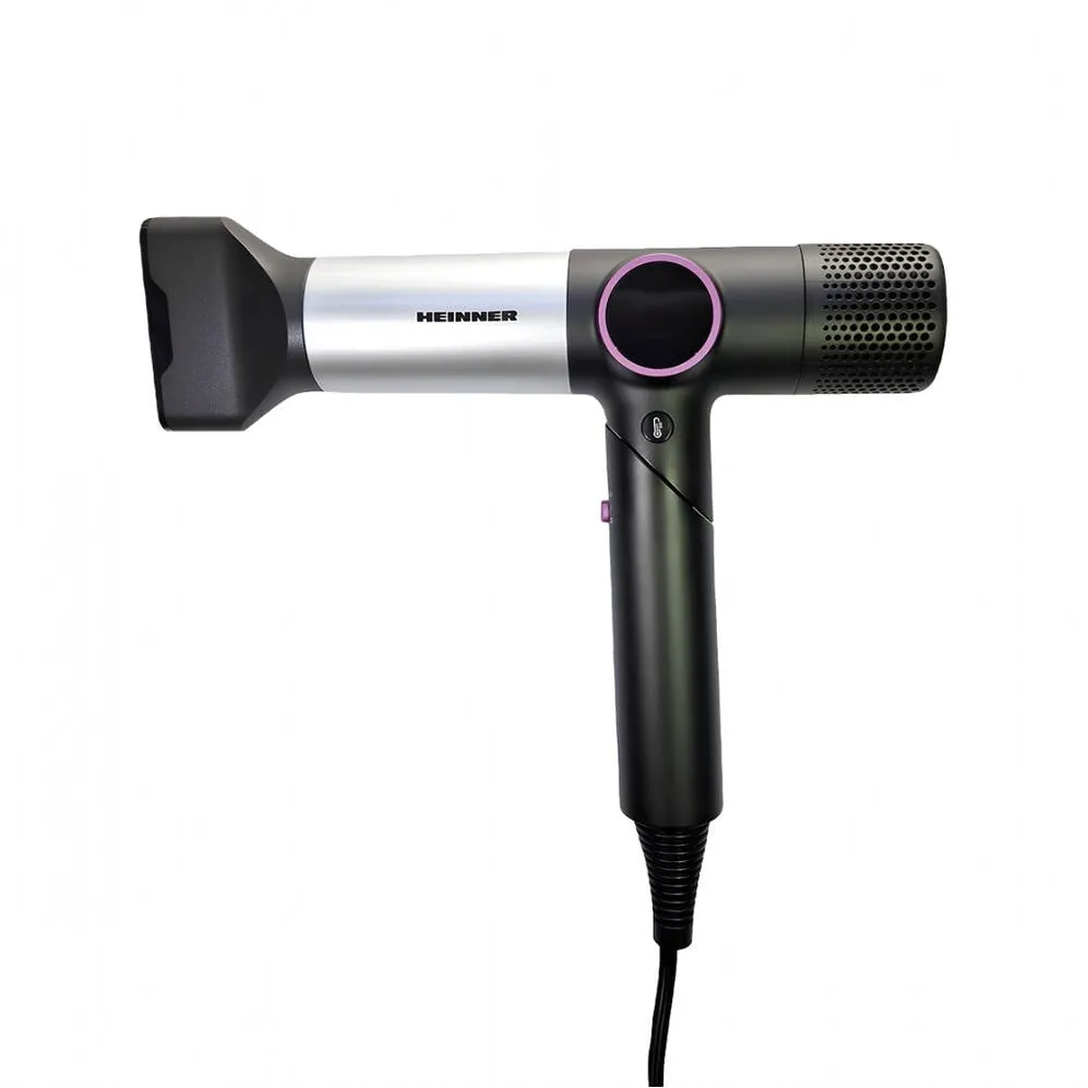 HEINNER Uscator de par profesional HEINNER HHD-Y16DBLDC-SBP, 1600 W, 2 trepte putere, 3 setari temperatura, Maner pliabil, Afisaj digital Negru/Gri