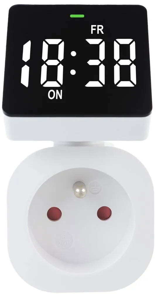 GREENBLUE Timer digital GreenBlue, max. 16A, IP20, alb