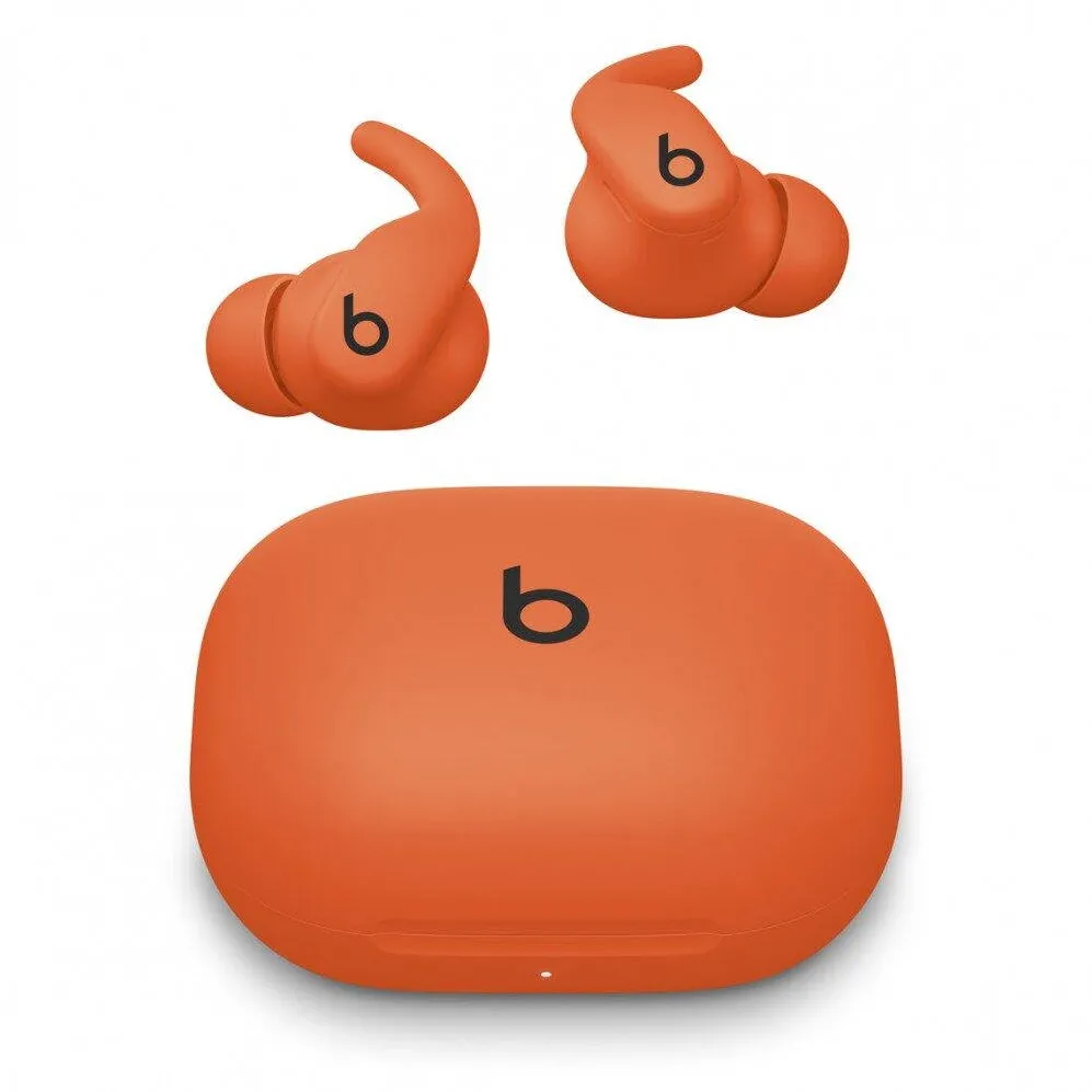Casti In-Ear Apple Casti wireless Apple Powerbeats Fit, portocalie, rezistente la apa, cu 30 ore autonomie, set cu 4 marimi de dopuri