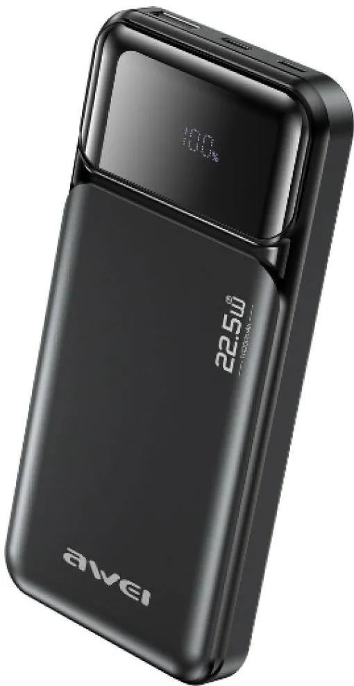 AWEI Baterie externa portabila Awei PA-90, 10000 mAh, 22.5W, 2xUSB-C, 1xUSB-A, Display LED, Negru