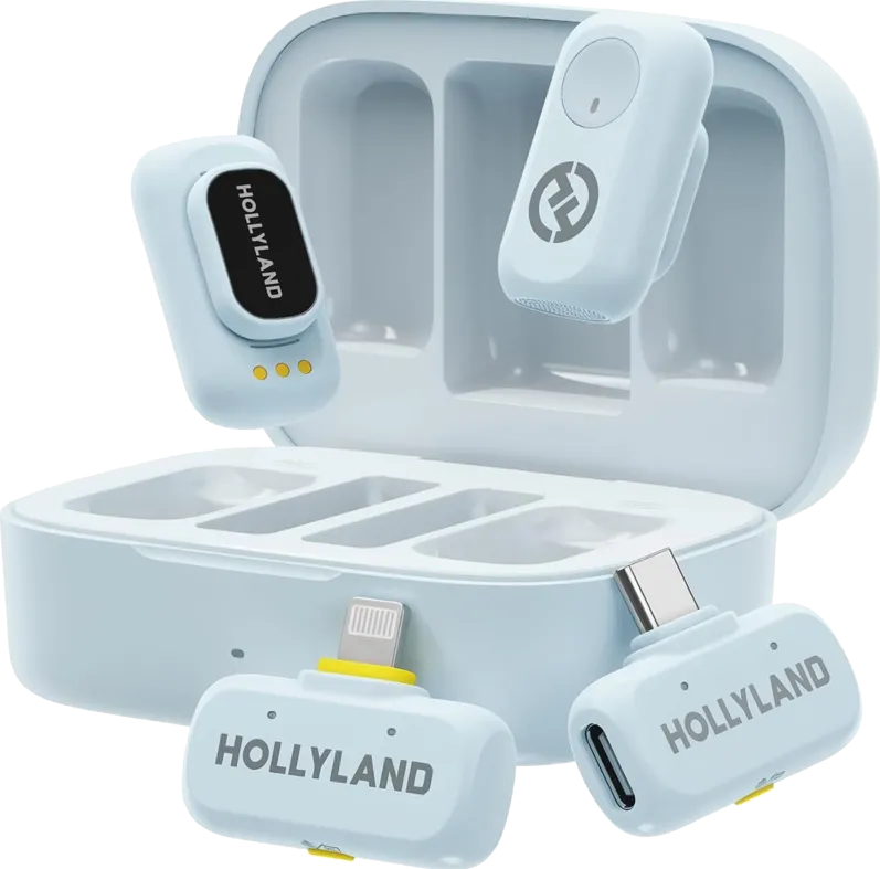 Microfon HOLLYLAND Hollyland LARK A1 Combo Sky Blue, with USB-C+ Lightning