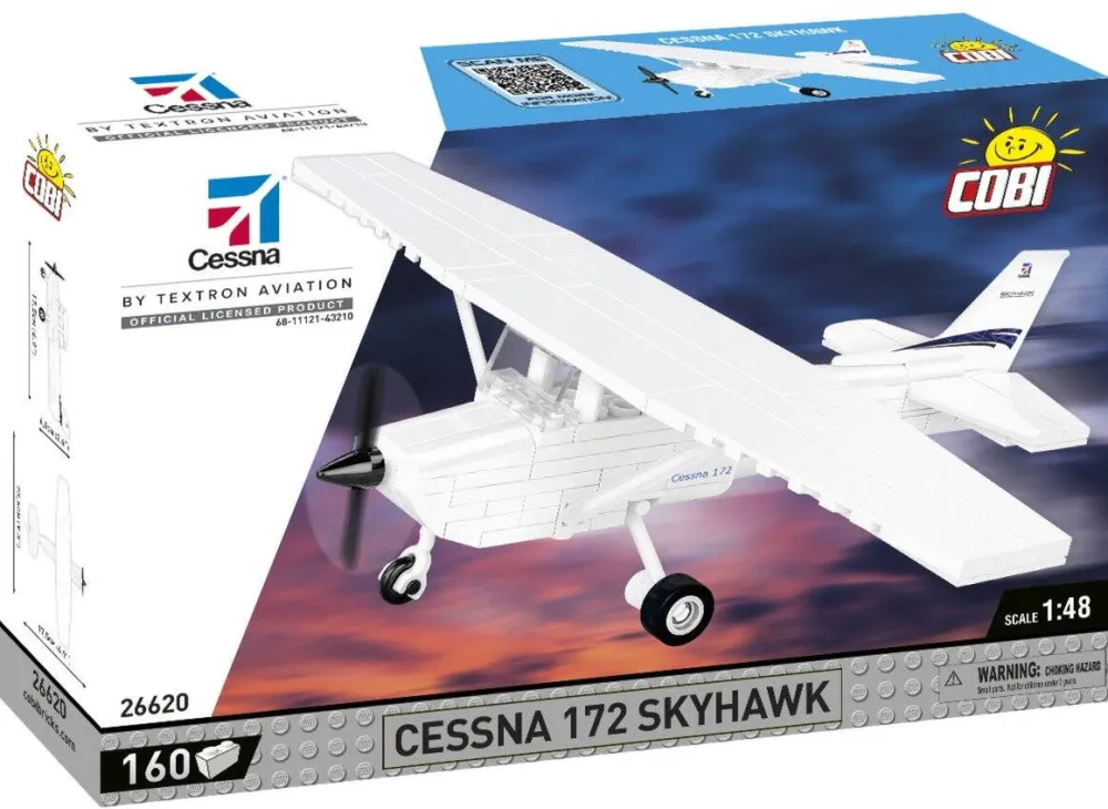 Jucarie creativa Cobi Cessna 172 Skyhawk alb