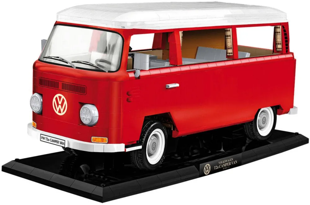 Masina Cobi Volkswagen T2a Camper Van Executive Edition, construction toy red/white, scale 1:12