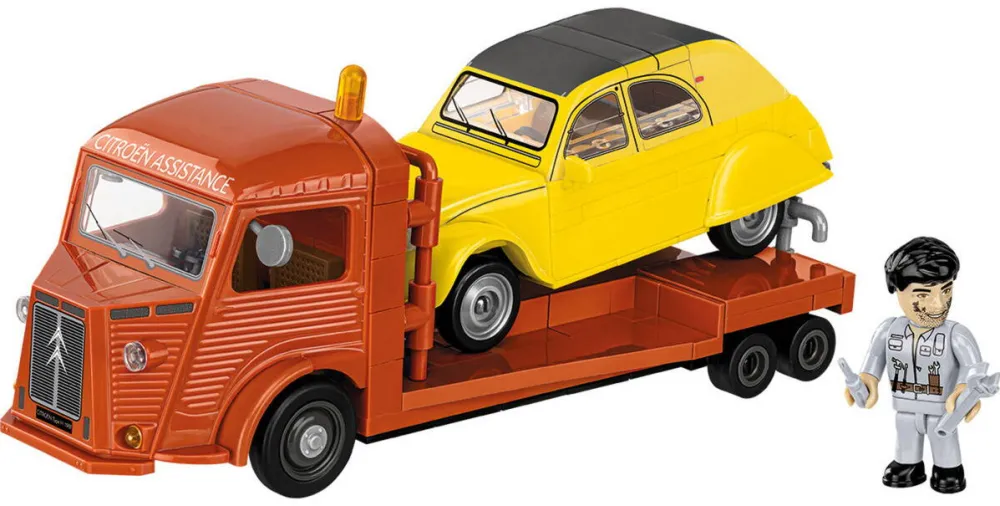 Masina Cobi Citroen Type H Car Transporter & 2CV Type AZ (scale 1:35)