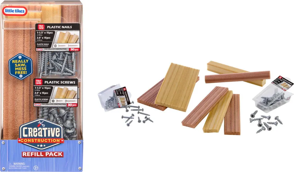 Jucarie creativa Mga Entertainment Little Tikes Creative Construction - Wood, Nails and Screw Set