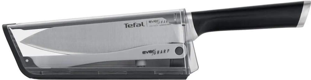 TEFAL Cutitul bucatarului Tefal Ever Sharp, 16.5 cm, suport cu tehnologie Dual Pivot, sistem de ascutire