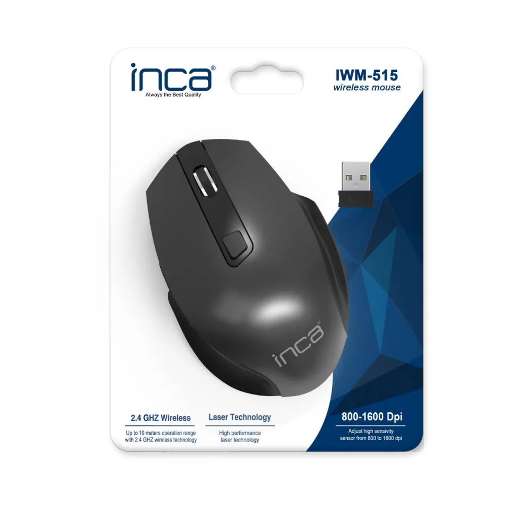 Mouse cian technology INCA IWM-515 Wireless, Laser, 800/1600 DPI