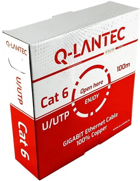 Cablu retea Q-LANTEC KIU6PVC100Q U/UTP Cat6 PVC 100 m gri