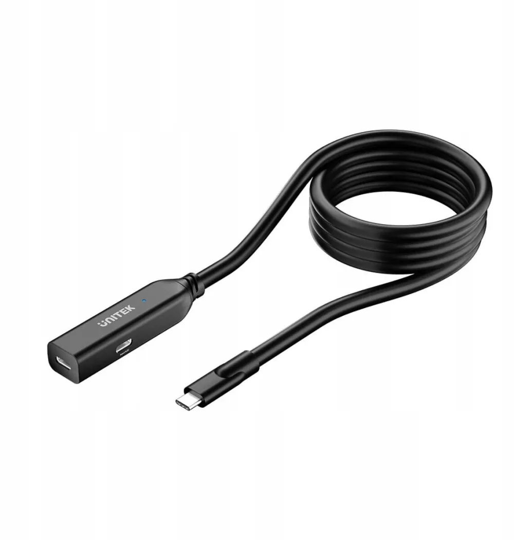 Unitek Cablu prelungitor USB-C Unitek 10Gbps 5m, negru, transfer rapid date, suport Power Delivery