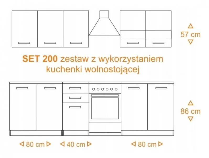 TOP E SHOP Topeshop KUCHNIA SET 200 BIEL kitchen/dining room furniture set