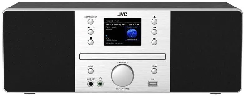 JVC RD-E874B Tower Bluetooth 20 W Black, Silver