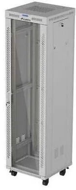 Carcasa server LANBERG Cabinet metalic, Lanberg, Rack 19" 42U, 600x600, usi din sticla, gri