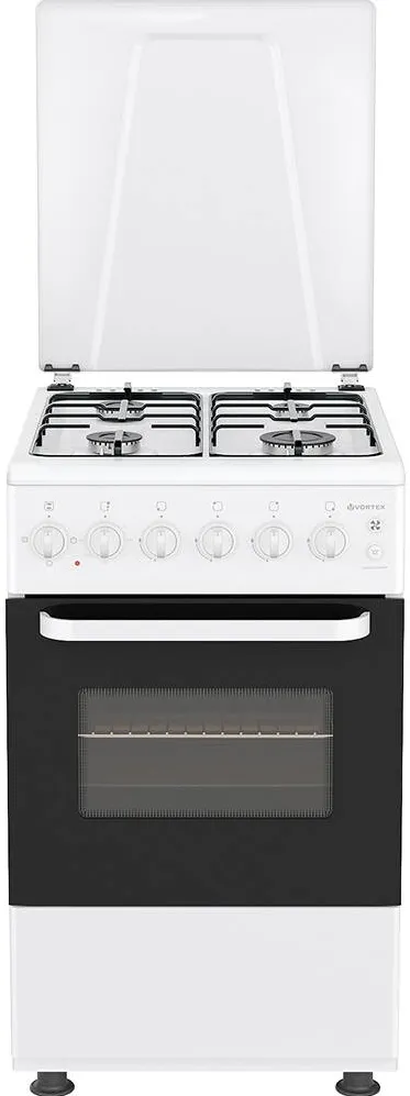 Vortex Aragaz VAM5060WH02K, 4 ARZATOARE, GAZ + ELECTRIC, L 50 CM, ALB