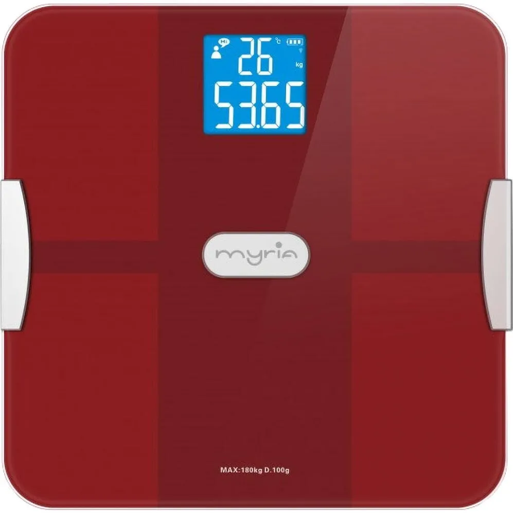 MYRIA CANTAR CORPORAL SMART MYRIA MY4836, 180KG, BLUETOOTH, ELECTRONIC, ROSU