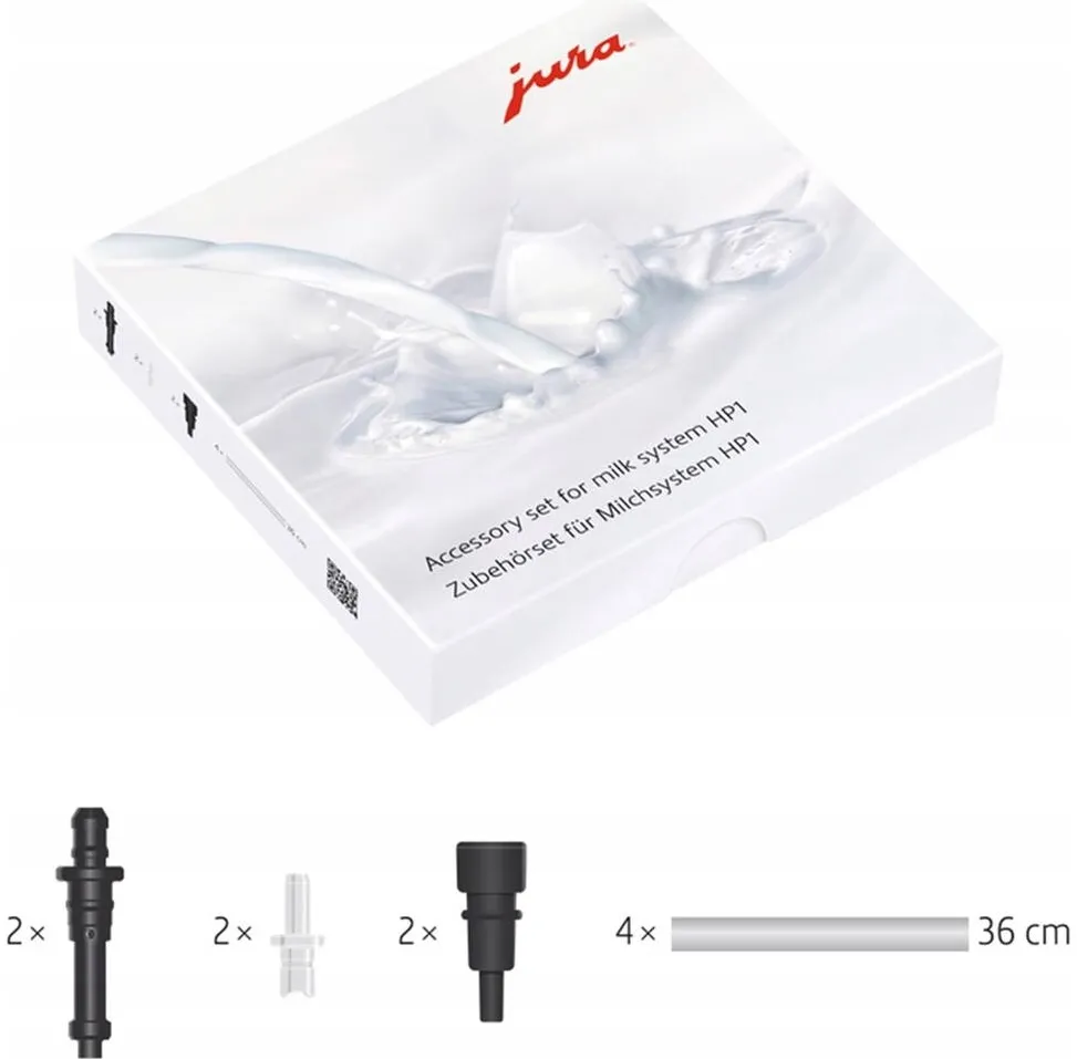 JURA Set accesorii pentru sisteme de spumare a laptelui HP1, Jura, compatibil cu toate espressoarele, cabluri ajustabile