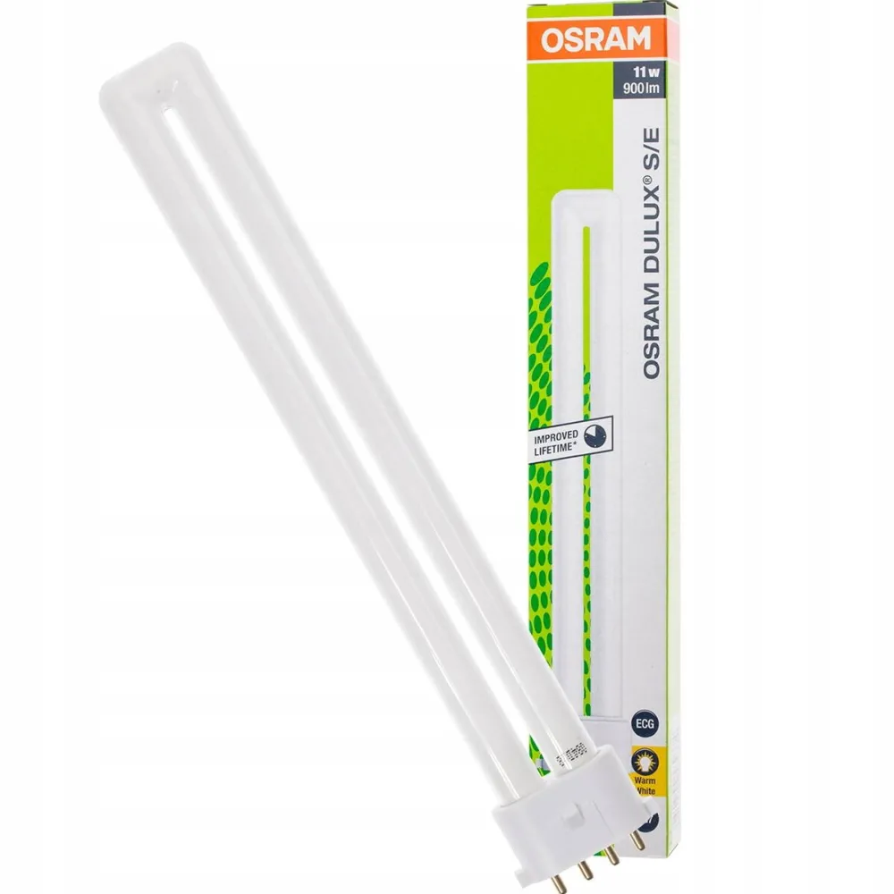 Osram Bec economic Dulux S/E, Osram, 2G7, 11 W, 3000K, 4 pini, 900 lm, 215 mm, Alb cald