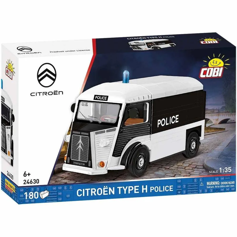 Masina Cobi Set de Construit Cobi Citroen Type H Politie, 180 piese, 1:35, dimensiuni 130x60x65mm