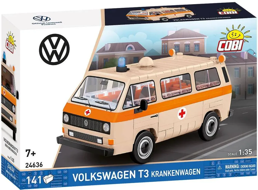 Masina Cobi Set de Construit Volkswagen T3 Krankenwagen, 141 piese