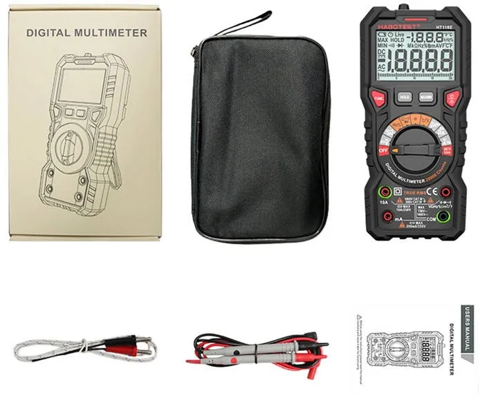 Habotest HT118E Universal Digital Multimeter True RMS NCV