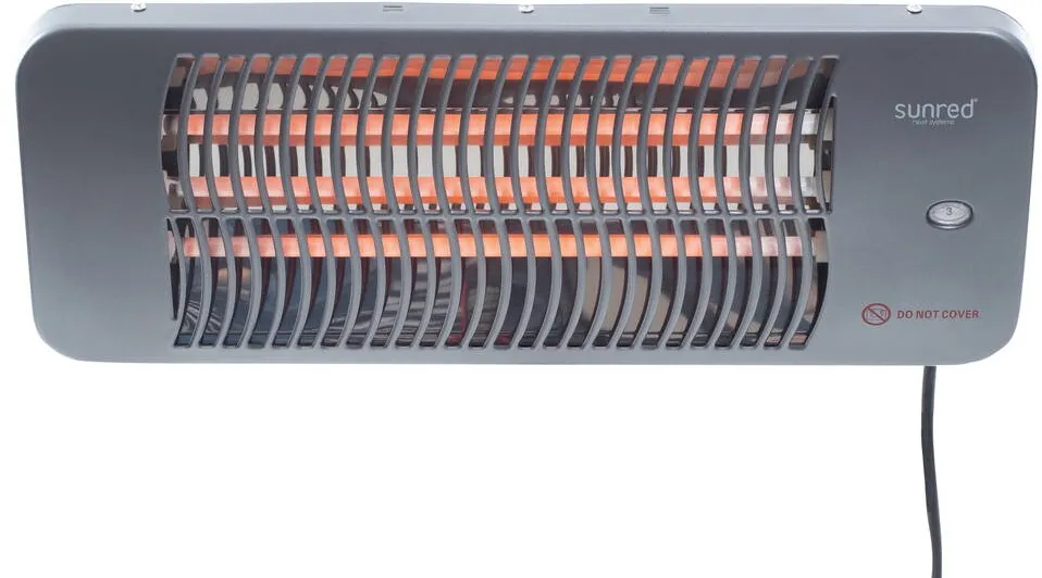 SUNRED  LUG-2000W Heater Lugo Quartz Wall, Power 2000 W, Grey