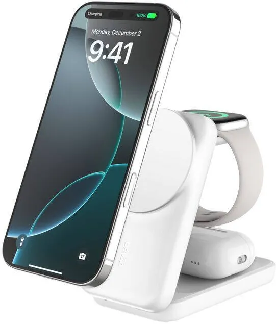 BELKIN Belkin UltraCharge 25W Qi2 magn. 3-in-1 Lad.klappb.ws. WIZ036kqWH