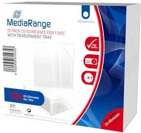 MediaRange CD-Leerhülle schmal für 2 Dics 5.2mm transpa. 10x