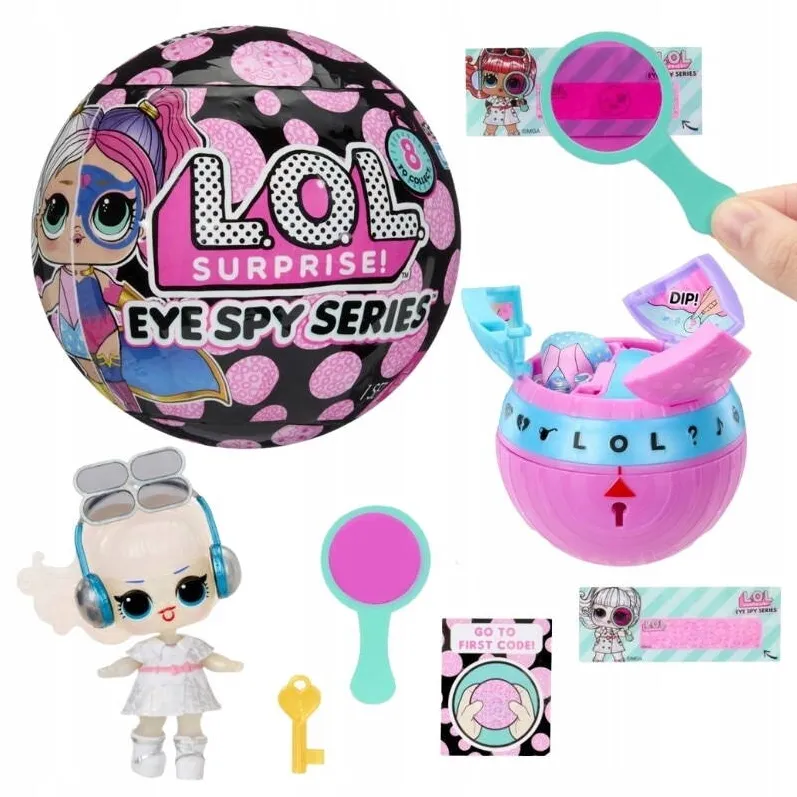 Mga Set Papusa Cu Accesorii, Mga, Eye Spy Tots, Distractie In Stil Detectiv Rezolva Enigmele Si Codurile, Efect De Schimbare A Culorii Si Functie De Memorie A Culorii, 8 Papusi Unice De Colectionat, 10 cm, Multicolor