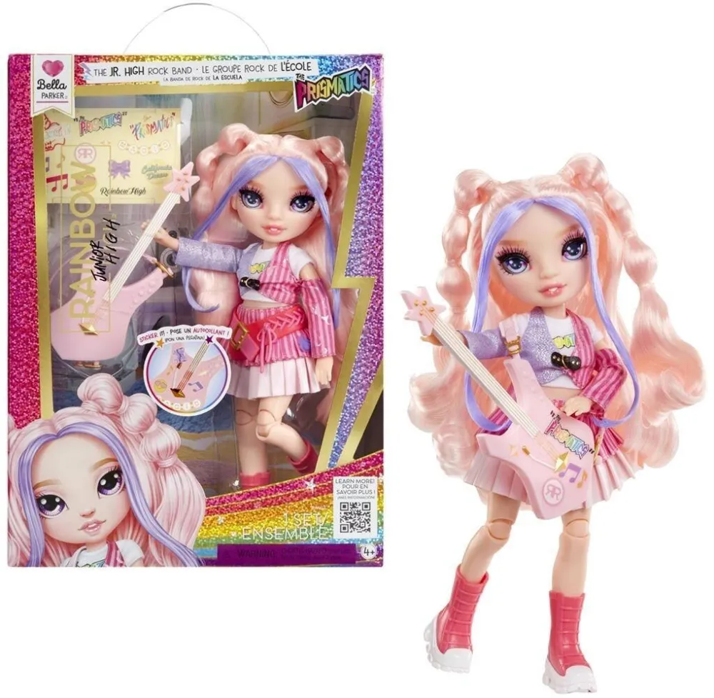 Mga Papusa de moda Rainbow High - Bella, roz, 23cm, set cu instrumente