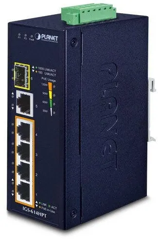 Switch Planet Switch Planet IGS-624HPT, 4 porturi, PoE, Albastru