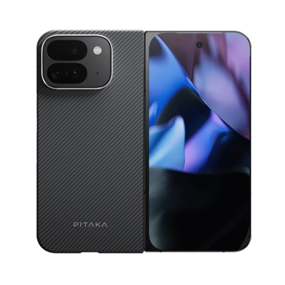 Pitaka Husa MagEZ 5 Pitaka din fibra de aramida pentru Google Pixel 9 Pro Fold, Magsafe, 600D, Negru/Gri