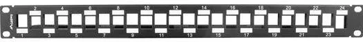 Accesoriu Retea LANBERG keystone Patch Panel Blank 24 port Staggeged 1U with Organizer, Black