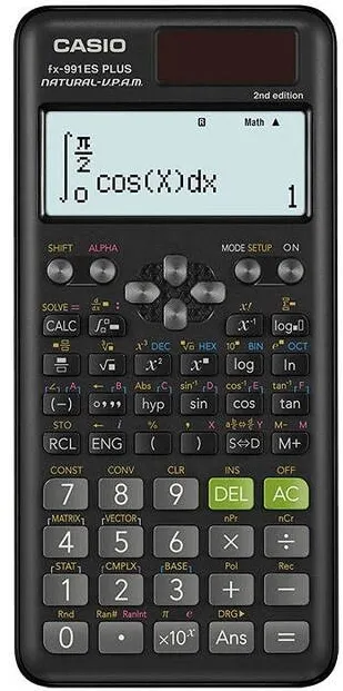 CASIO Calculatoar de birou FX 991ES PLUS 2 BLACK, 12-DIGIT DISPLAY